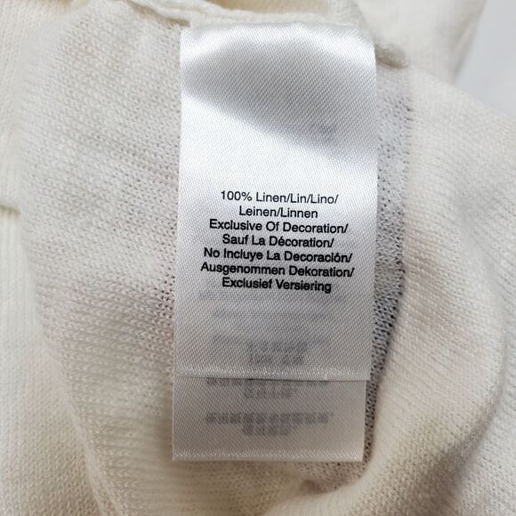 DONNA KARAN NY White Linen Beaded Tank Top in Size M - Picture 6 of 8